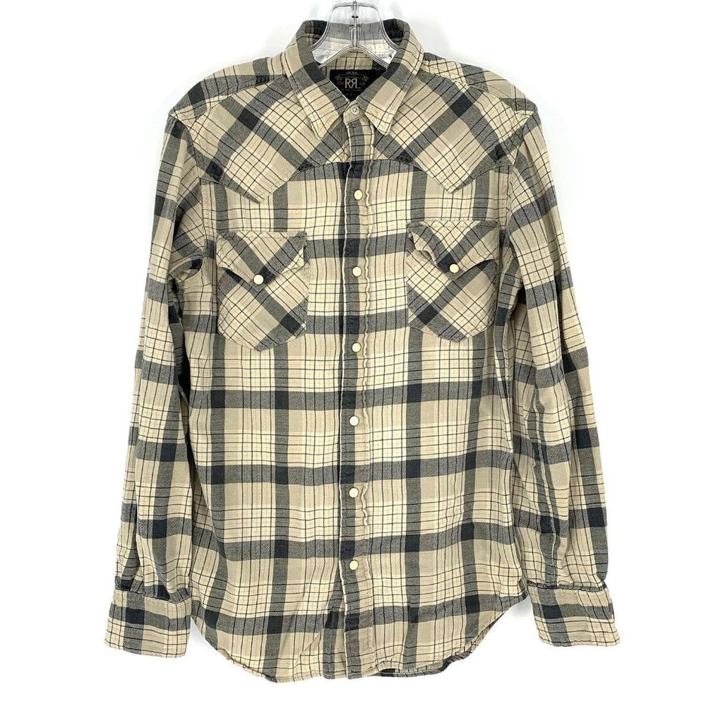 Ralph Lauren RRL Grey Long Sleeve Western Flannel